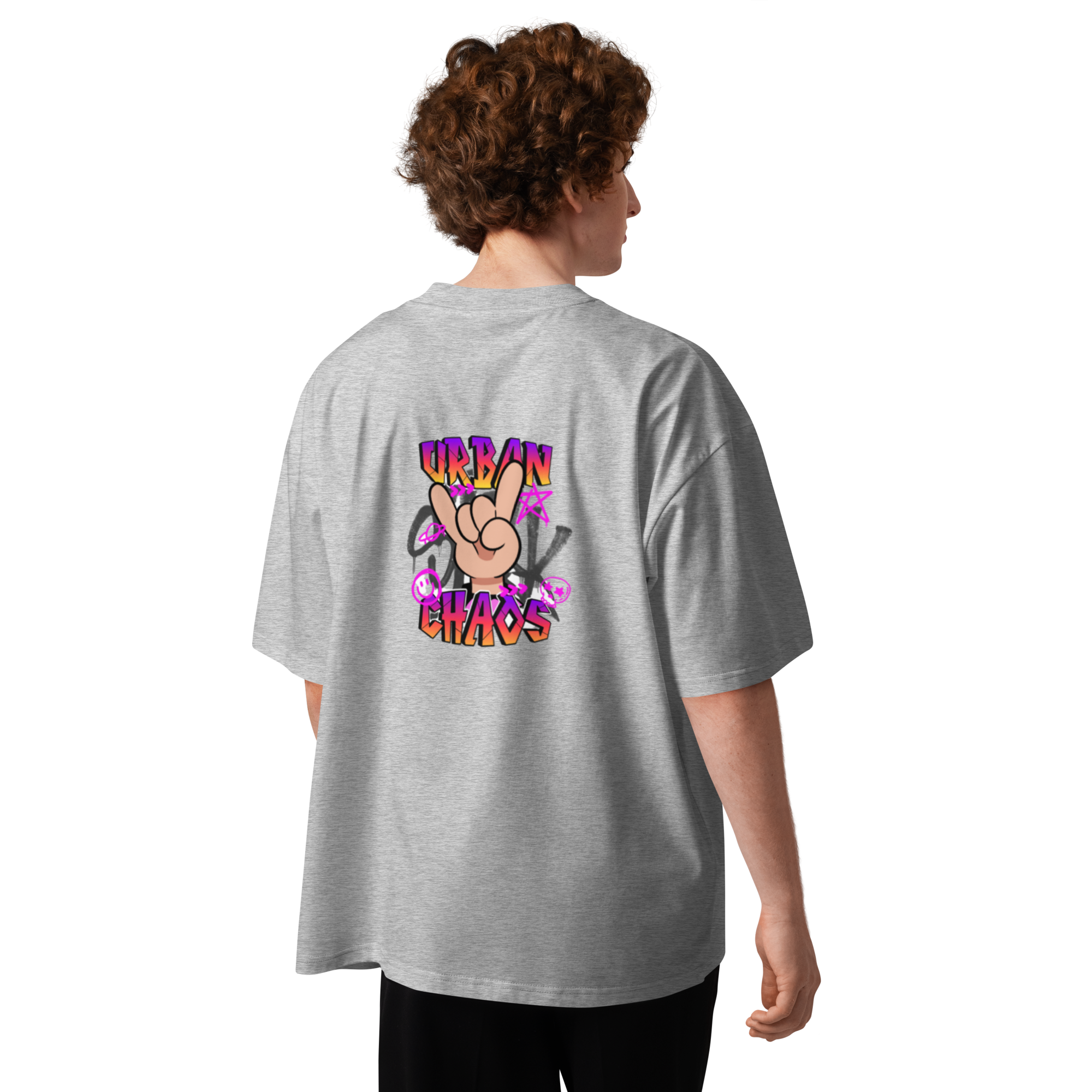 LVAS Oversized Graffiti Printed Unisex T-Shirts